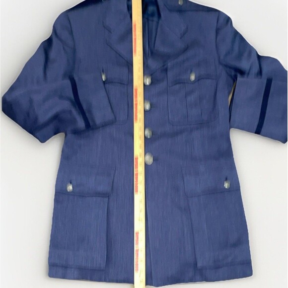 Vintage 1950s Men’s Officer USAF Blue Wool Coat Air Force Dress Jacket Size 40L - Picture 10 of 13